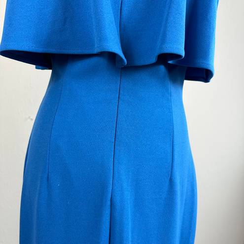 Badgley Mischka Fallon Popover  Gown Crepe Cobalt Blue