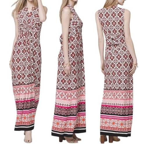 White House | Black Market  Twist-Detail Printed Knit Maxi Dress Women’s Size Small