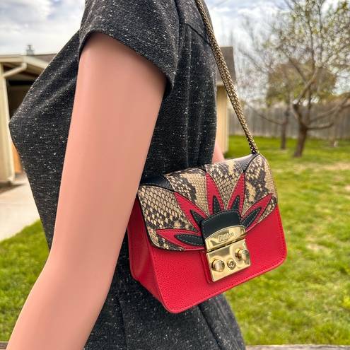 Furla  METROPOLIS
Crossbody Mini Red/ Snake design