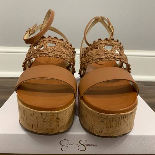 Jessica Simpson Brown Callri Wedge Sandals Size 10