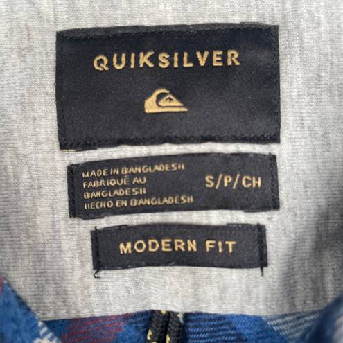 Quiksilver Vintage  Blue Plaid Long Sleeve Flannel