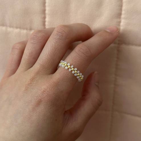 Handmade Pearl White Beaded Bands Set