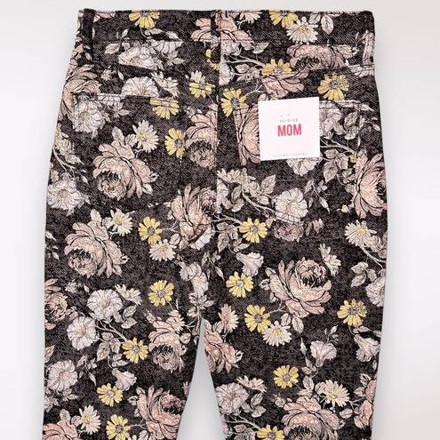 Celebrity Pink High Rise Mom Jeans Black Denim Floral Print Size 3