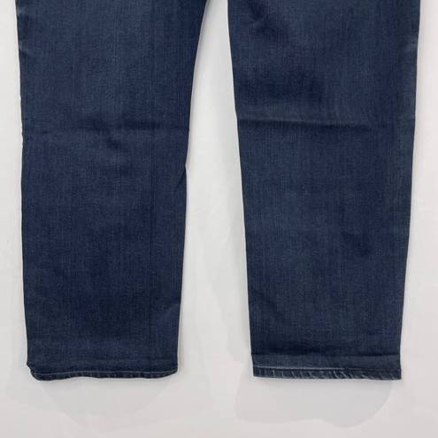 prAna New  Buxton Mid Rise Slim Boyfriend Jeans Stretch Denim Deep Blue Size 14