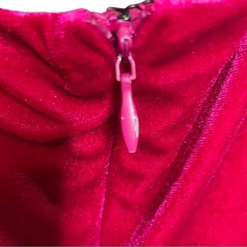 Yumi Kim  Shannon Pink Fuschia Velvet Long Sleeve Mini Dress Size Medium