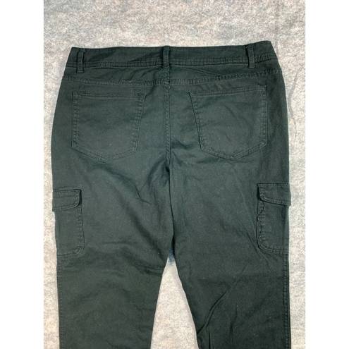 Faded Glory  Sz 18 Skinny Womens Pants Black Zip Cotton Spandex Pockets NWOT Flat