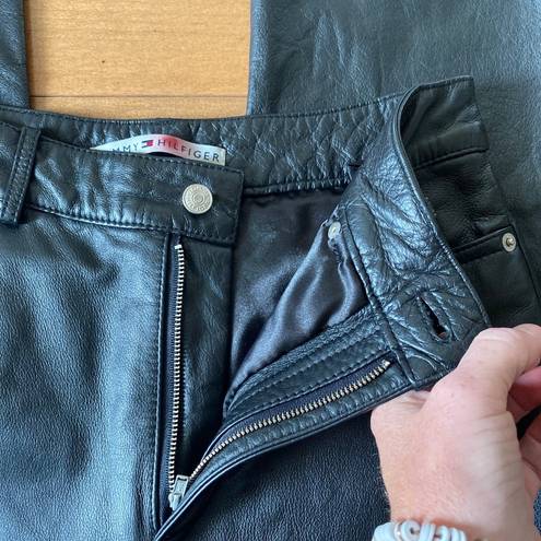 Tommy Hilfiger Vintage Y2K   Black Leather Pants size 4