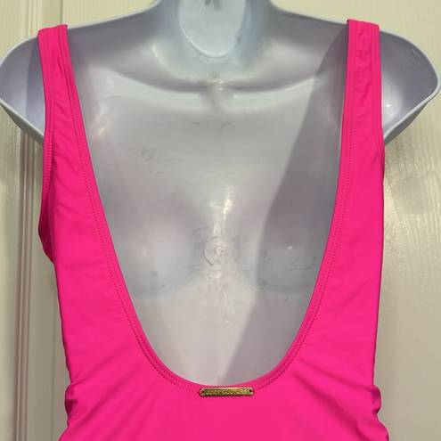 Juicy Couture Women's  Pink w/ Foil Knockout Swimsuit $98 Size Med EUC #S-573