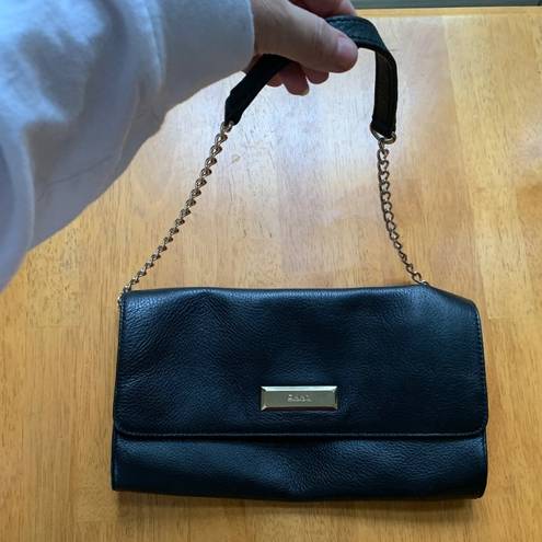 DKNY   authentic black leather chain clutch purse bag, Medium.