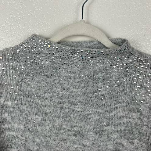 Juicy Couture  Gray Rhinestone Detail Mock Neck Sweater Size XS