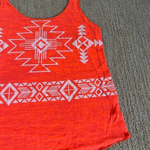 Vintage Havana  Orange Aztec Print Tank Top