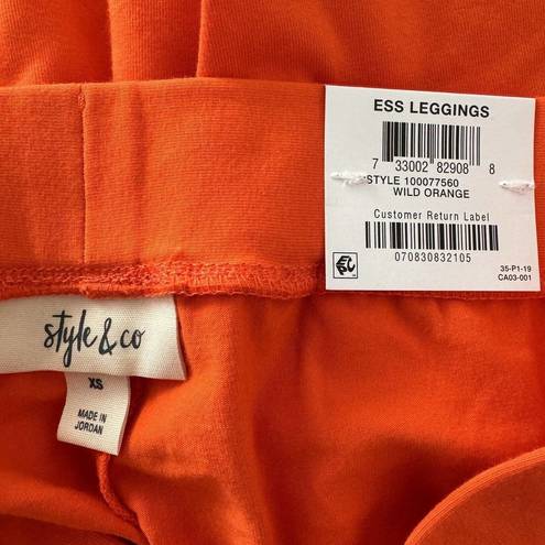 Style & Co  X-Small Legging Capris Pants Mid-Rise Stretch Lightweight Orange New