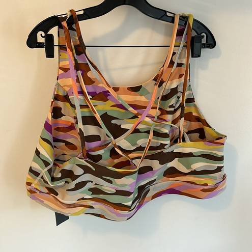 Torrid  Low Impact Wireless Lattice Back Camo Sports Bra