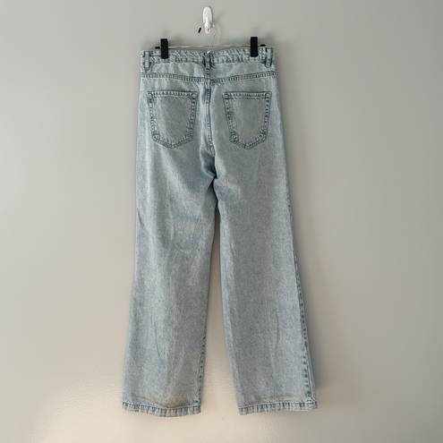 ZARA  High Rise Wide Leg Lightwash Size 6 Jeans 100% Cotton