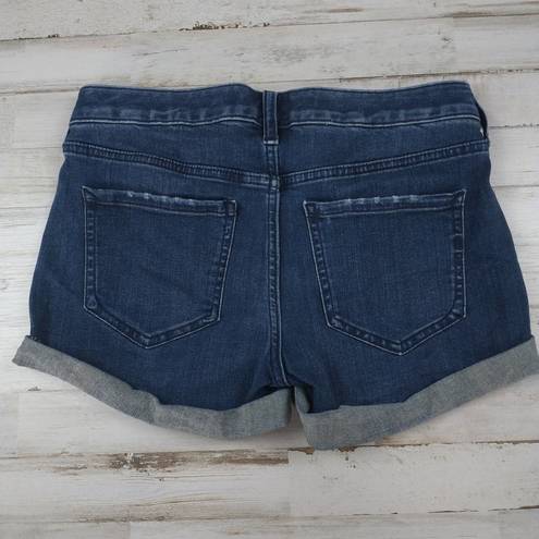 EXPRESS NWOT Shortie cuffed shorts relaxed low rise dark blue denim 