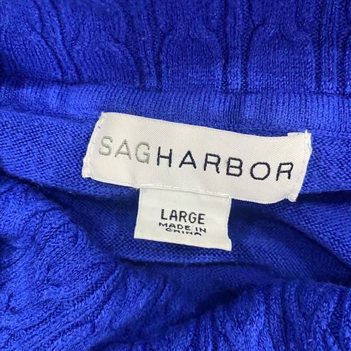 Sag Harbor  Vintage Blue Cowl Neck Sweater Size Large