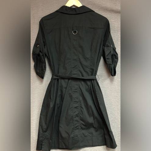 Krass&co New York  10 black long sleeve dress with snap front and belt