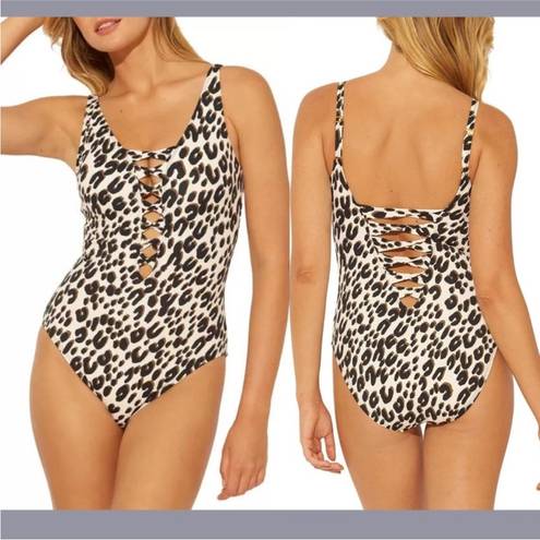 Bleu Rod Beattie  one piece cheetah lace up 12