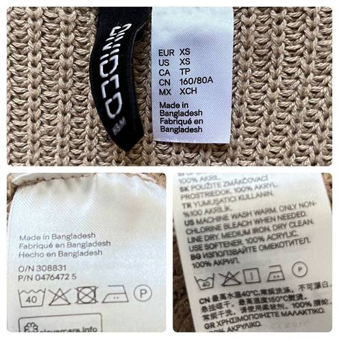 Divided H&M  Tan Knit V Neck Oversized Pullover Sweater XS See Description