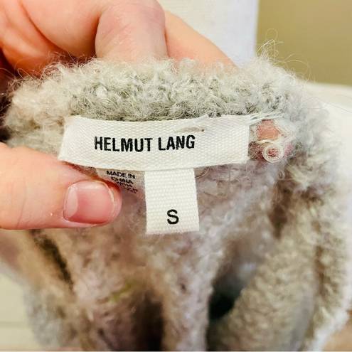 Helmut Lang  Side Cowl Pullover Gray and Black Small Mohair Alpaca Wool Blend