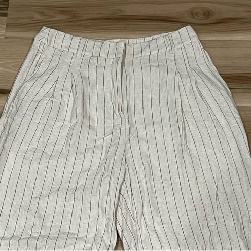 7 For All Mankind  Linen Blend Wide Leg Cropped Pants Women’s Medium