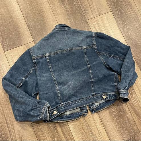 Vervet  by Flying Monkey denim balloon puff sleeve trucker denim jacket small