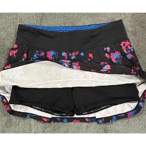 Lululemon  Black Pace Rival Mid Rise Tennis Skirt Dandy Digie Multi Black Size 6