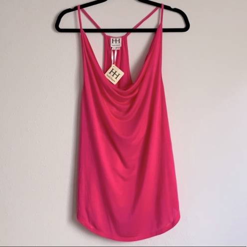 Haute Hippie  Pink Cowl Neck Racerback Tank, Large, New with Tag!