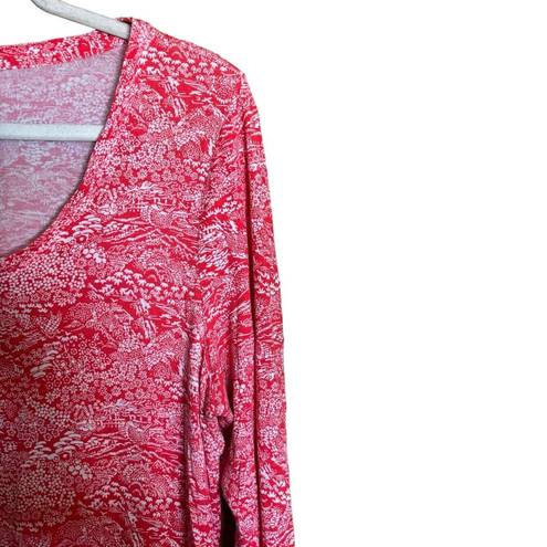 Natori  Sleep Top Womens Medium Multicolor Paisley Scoop Neck Pajama Blouse