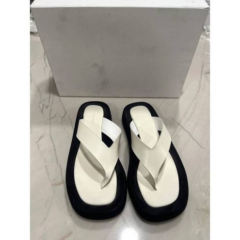 The Row  Ginza Thong Sandals in Natural & Black 36.5 With Box Womens Flip Flops