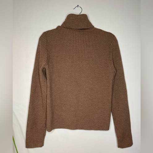 Banana Republic  Suede and Leather Turtleneck Sweater