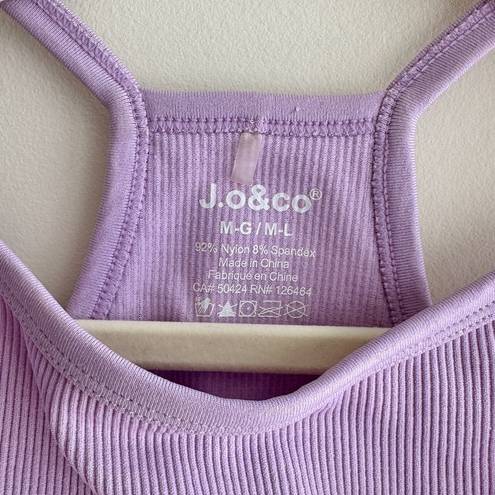 Krass&co J.o& Light Support Seamless Rib Knit Tank Top, Lilac/Lavender Tank, Size M-L