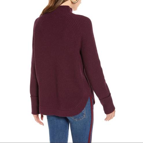 Treasure & Bond  Mock Neck Sweater - Burgundy - Small