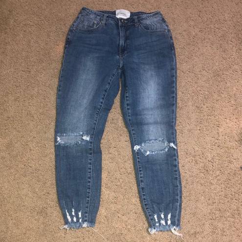 One Teaspoon  High Waist Raw Fray Destroyed Distressed Freebirds II Ankle Jean 28