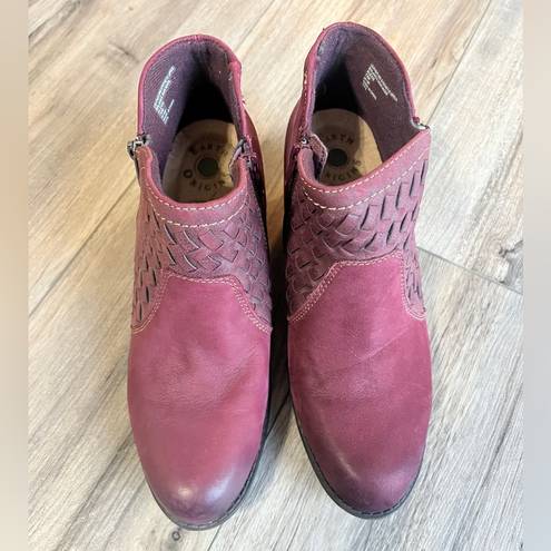 Earth Origins  Oakland Alexis Ankle Boots Merlot Red Leather 7.5 W