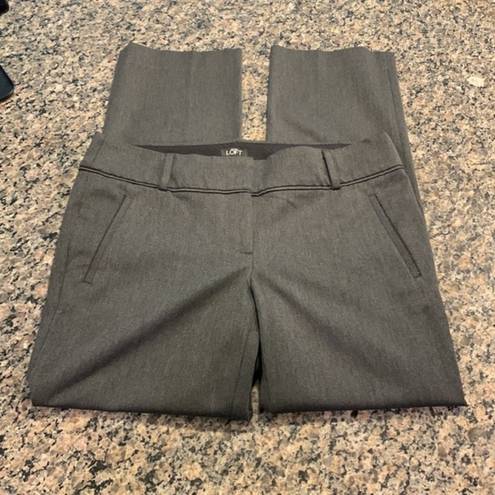 The Loft Women's Ann Taylor Charcoal Gray Marissa Straight Trousers Size 6 EUC #6337