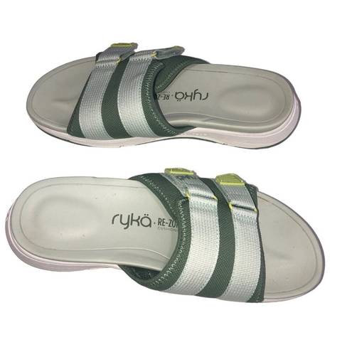 Ryka  Tribute Slide Sandal Womens Size US 8 EU 38.5 Green Adjustable Comfort