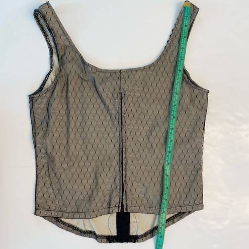 Frederick's of Hollywood  Corset Bustier Sexy Top Lace Mesh Medium Black Y2K Vtg