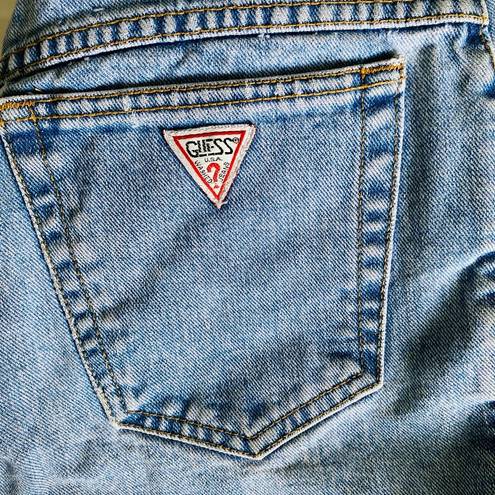 Guess Vintage  High Waisted Denim Cotton Frayed Shorts Sz 30