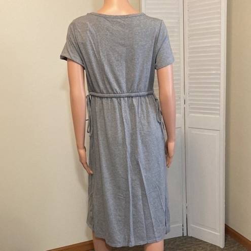 Isabel Maternity NWT  Size Small Gray Tie Waist Tee Tshirt Dress