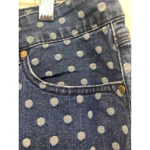 Gloria Vanderbilt  Womens Cropped Jeans Petite Sz 14P Polka Dot Jordyn Slimming