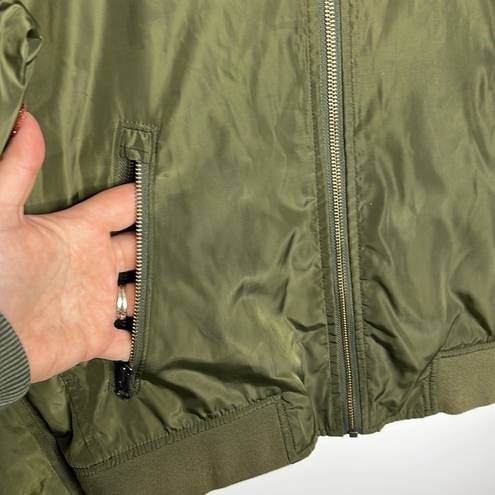 American Eagle  Army Green Nylon Bomber Jacket