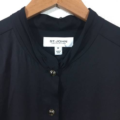 St. John  Collection silk long sleeve button shirt