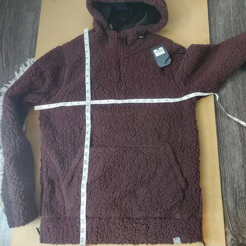 Free Planet  Burgundy Sherpa Hoodie Size S