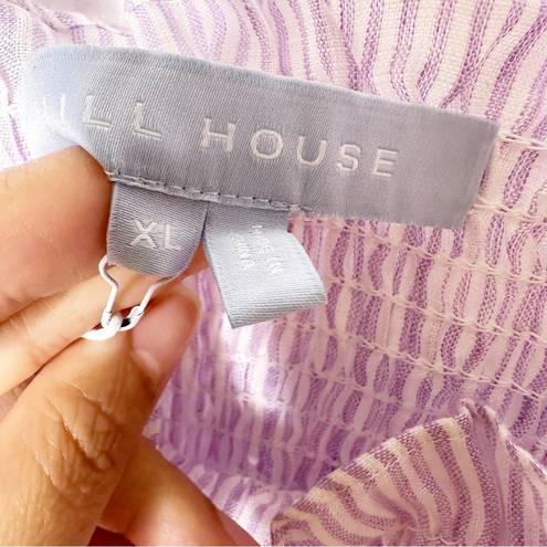 Hill House  Paz Nap Top Lilac Stripe 100% Linen XL