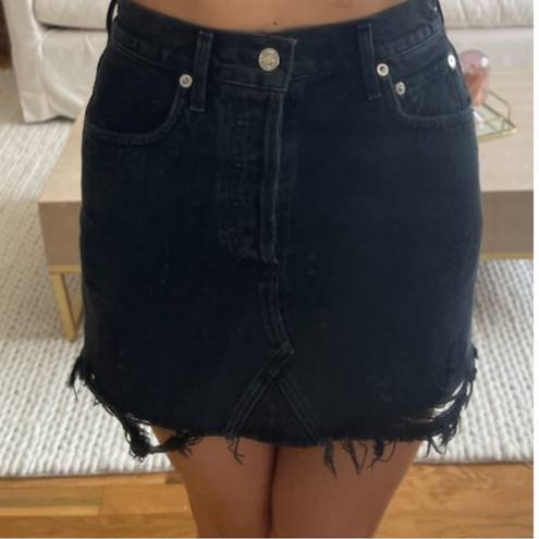 AGOLDE Distressed Denim Mini Skirt