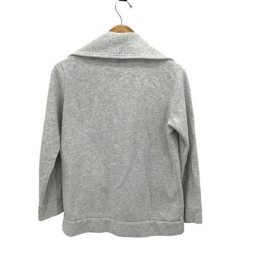 Ruby A  Womens Heather Asymmetric Zip Long Sleeve Cotton Blend Sweatshirt Gray 1