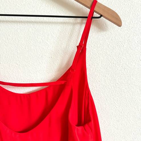 Milk and Honey  Red Spaghetti Strap Tiered Flowy Cami Tank Top Women’s Large NWT