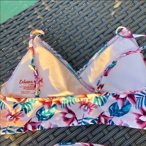 Cabana Del Sol  X Marks the Spot Floral Bikini 2 Piece Set sz XL