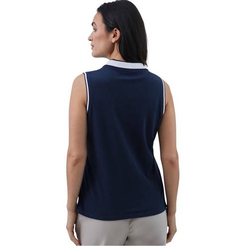 CHAPS  Womens Sleeveless Polo Shirt Size XL Navy & White New